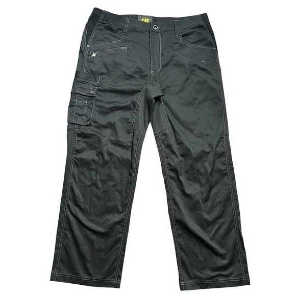 CAT Workwear Men's Black Cargo Pants Size 36x30 Utility Pockets Construction - Picture 1 of 13